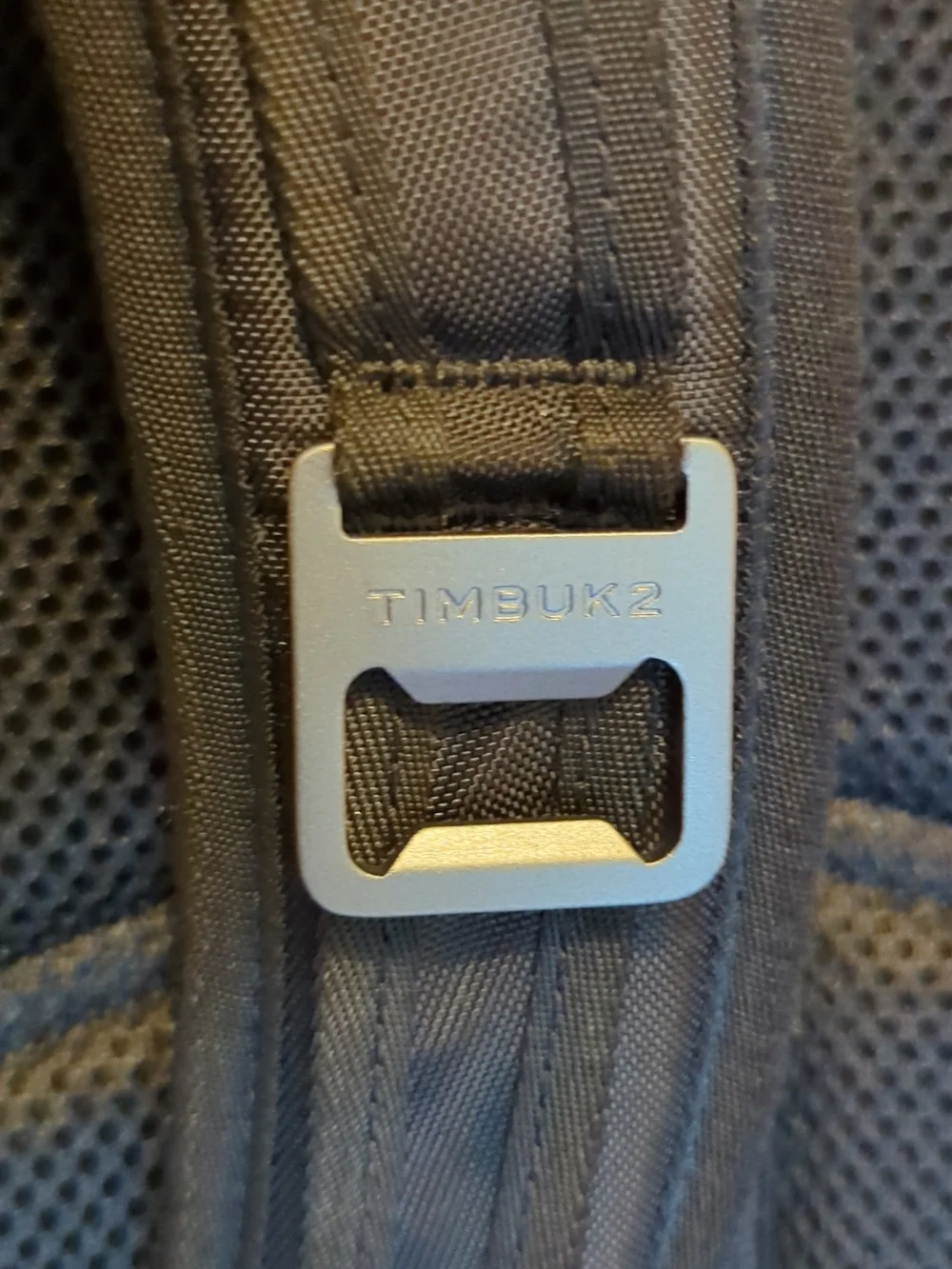 Timbuk2 Black Backpack with Orange Trim and Gray Base